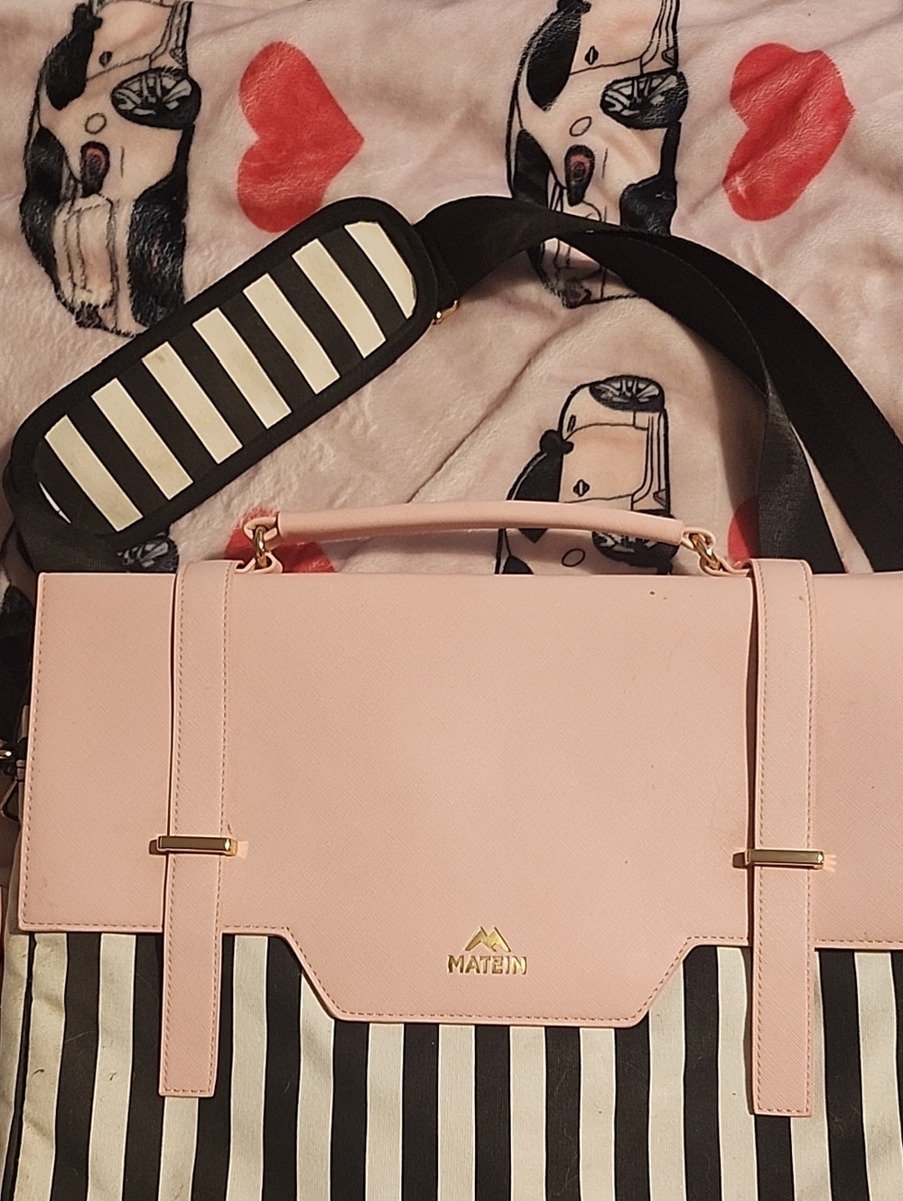 Blush Pink Structured Computer Bag